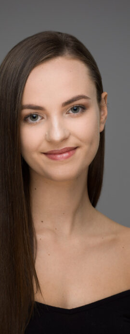Dance For All, Emily Combe, confidence, confident headshot, connection, dancer, head shot, headshot, performer headshot, spotlight headshot, spotlight profile image, strong headshot, studio headshot