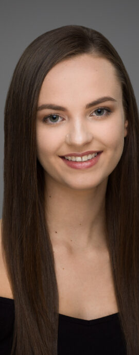 Dance For All, Emily Combe, confidence, confident headshot, connection, dancer, head shot, headshot, performer headshot, spotlight headshot, spotlight profile image, strong headshot, studio headshot
