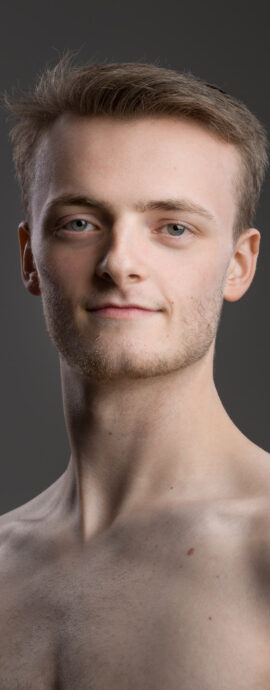 Ballet West Scotland, Henry Woods, confidence, confident headshot, connection, dancer, head shot, headshot, male dancer, performer headshot, spotlight headshot, spotlight profile image, strong headshot, studio headshot