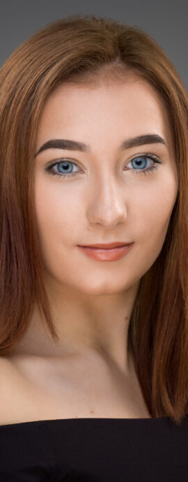 Katie MacFarlane, confidence, confident headshot, connection, dancer, head shot, headshot, performer headshot, spotlight headshot, spotlight profile image, strong headshot, studio headshot, vocalist headshot