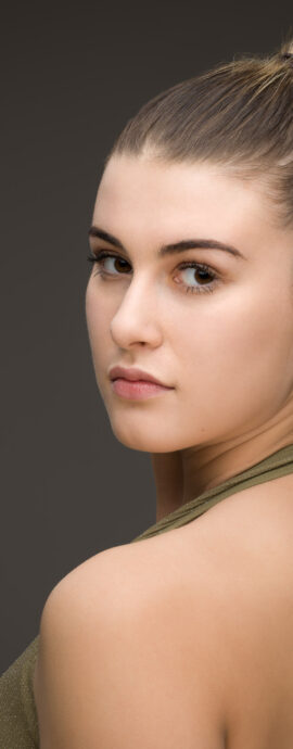 Ballet West Scotland, Maya Crisp-Patterson, confidence, confident headshot, connection, dancer, female dancer, head shot, headshot, performer headshot, spotlight headshot, spotlight profile image, strong headshot, studio headshot