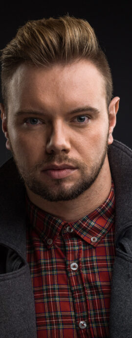 SL Talent, Scottish dancer, Stephen Dillon, choreographer, confidence, confident headshot, connection, dancer, dancer portfolio, head shot, headshot, male dancer, performer headshot, spotlight headshot, spotlight profile image, strong headshot, studio headshot