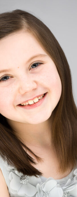 Cerys Donaldon, SL Talent, actor headshot, child actor headshot, child dancer headshot, childrens headshot, head shot, headshot, kids headshot, performer headshot, spotlight profile image, strong headshot, studio headshot