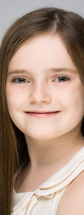 Emma Wilson, SL Talent, actor headshot, child actor headshot, child dancer headshot, childrens headshot, head shot, headshot, kids headshot, performer headshot, spotlight profile image, strong headshot, studio headshot